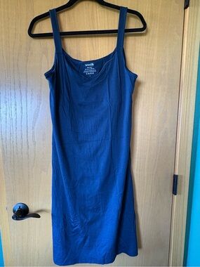 Wool& Merino Wool Navy Sleeveless Midi Tank Dress — Classic Navy